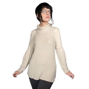 Saturday Sunday by Anthropologie Cream Turtleneck Sweater XS Cozy Minimalist